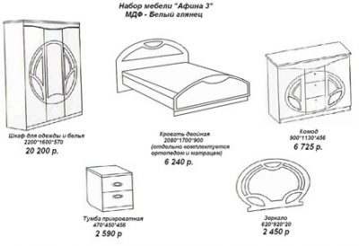 Мебель для спальни «Афина 3»